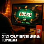 Pemain poker menggunakan deposit Linkaja di situs P2Play.