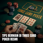 Pemain bermain Three Card Poker resmi di meja kasino